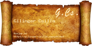 Gilinger Csilla névjegykártya